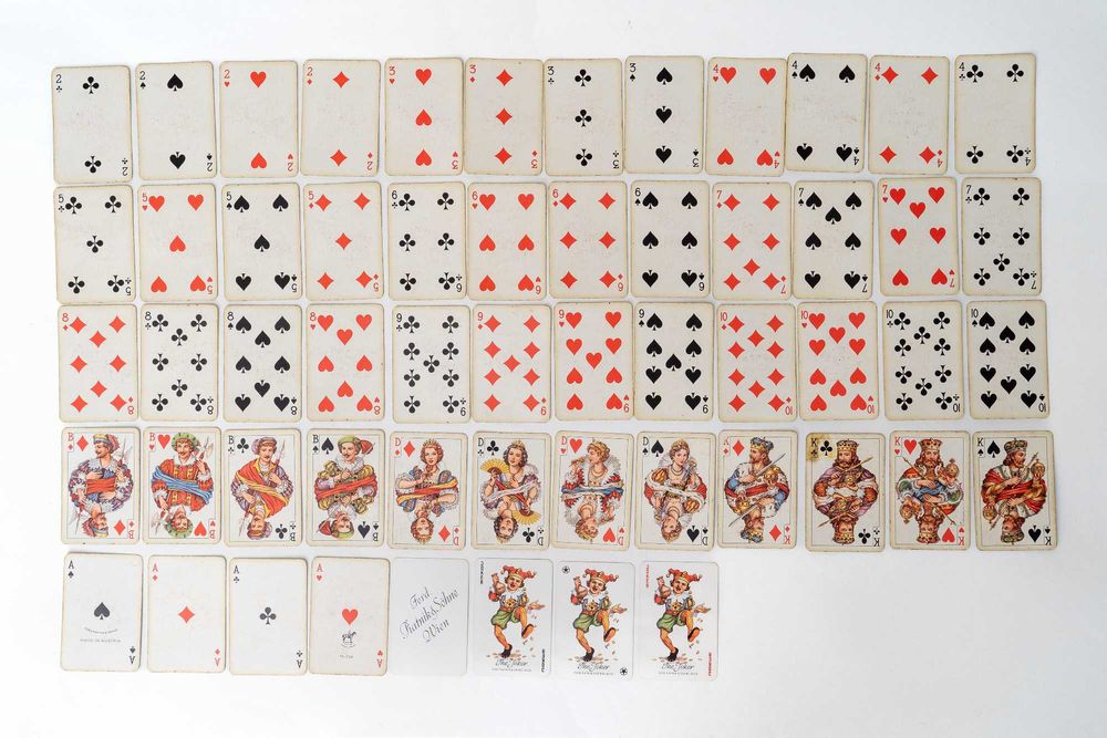 Лот от 4 комплекта карти Piatnik с дизайни в стил Rokoko