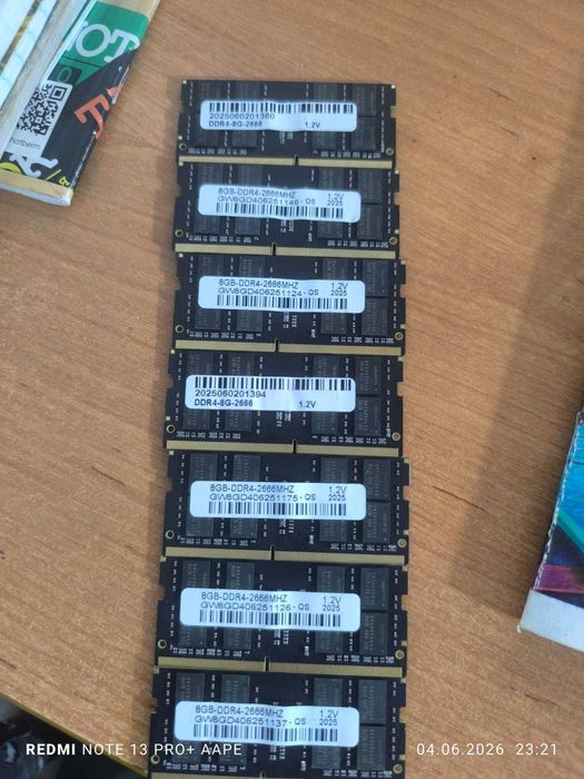 8 ГБ DDR4-2666 Оперативная память для ноутбука. Количество