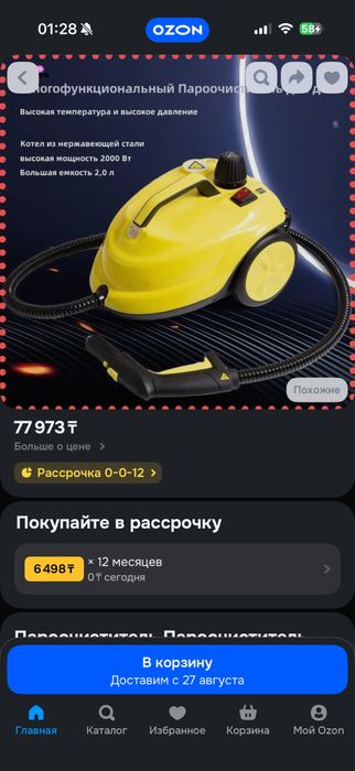 Пароочиститель для дома