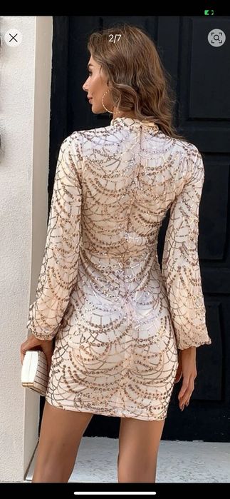 Официална къса рокля с пайети размер XS/S