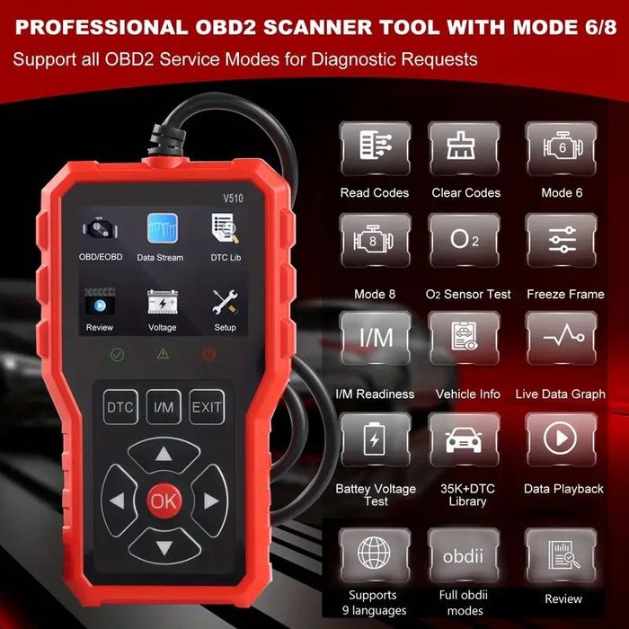 Tester auto diagnoza OBD2 citire stergere coduri V510