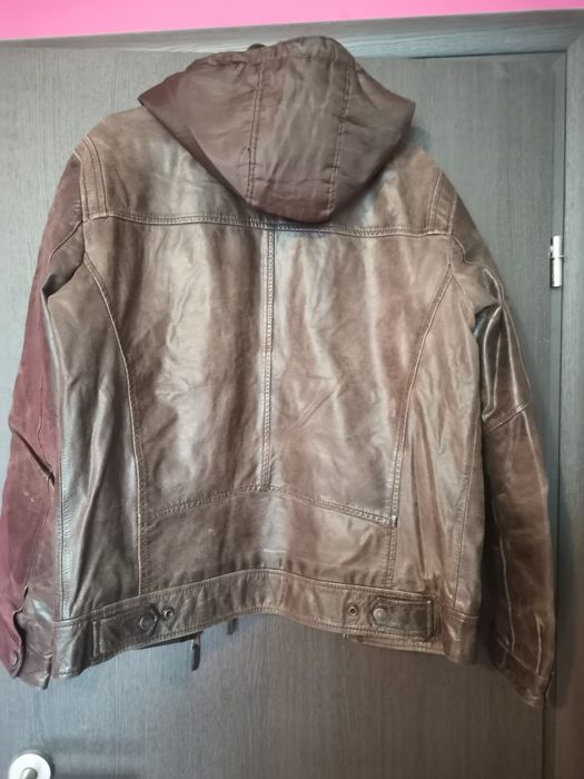 ZARA естествена кожа яке M L Л