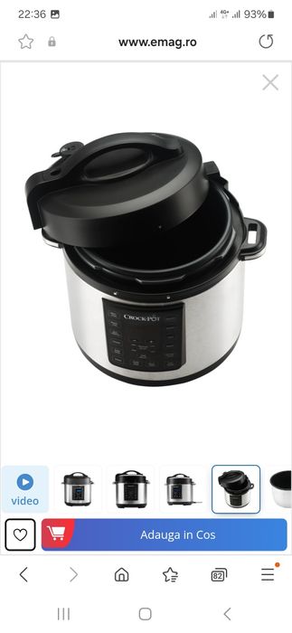 Multicooker cu gatire sub presiune Crock-Pot Express CSC051X, 1000 W