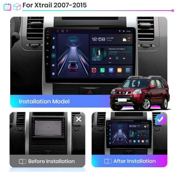 Navigatie Android  Nissan X-TRAIL T31 , Carplay ,Android auto + Camera