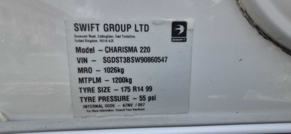 Rulota SWIFT Charisma 2-3 persoane Inmatriculata RO