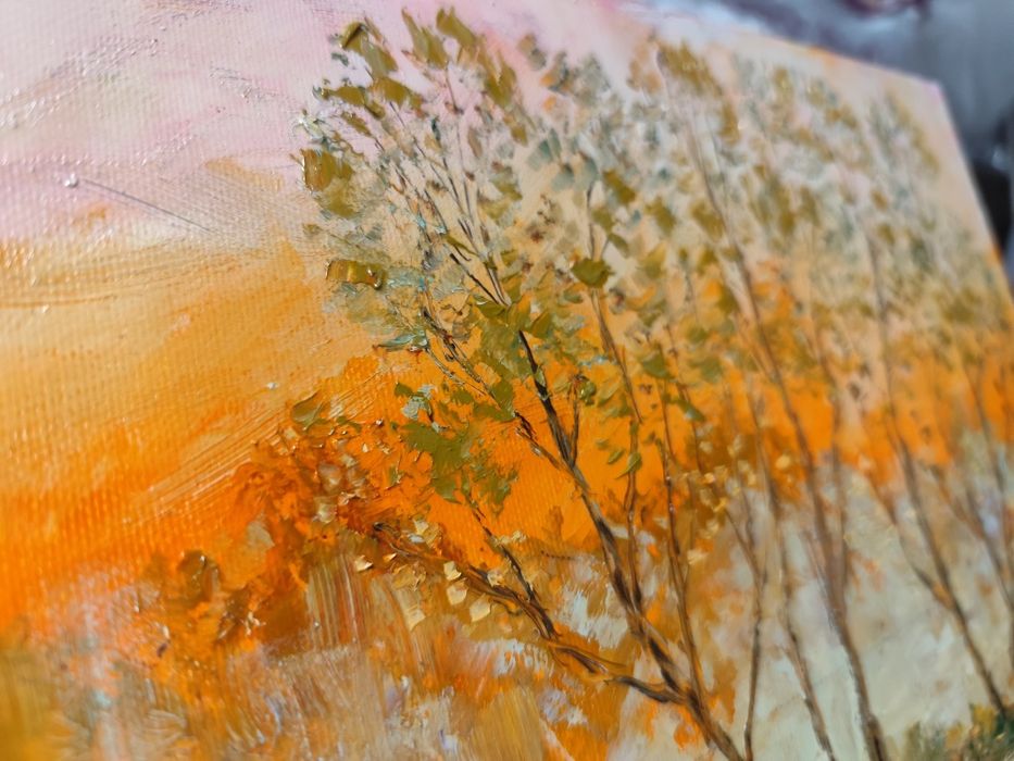 Tablou peisaj pictat  in ulei