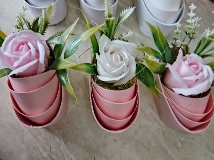 Кашпи с сапунена роза за 8март