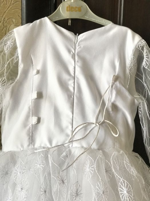 Бальное белое платье для девочки 6-10 лет