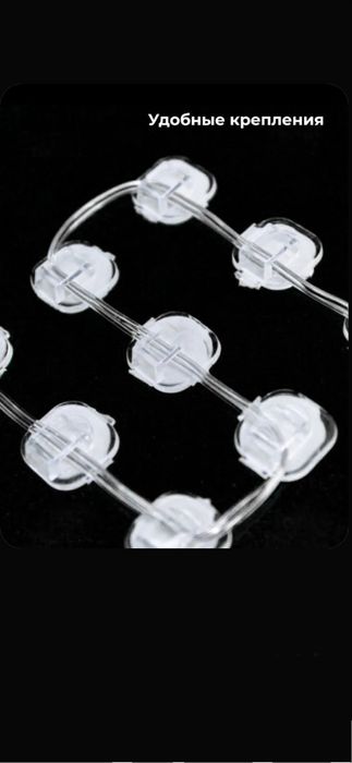 Крючки 72 шт для гирлянды, держатели для тонких проводов, прозрачные