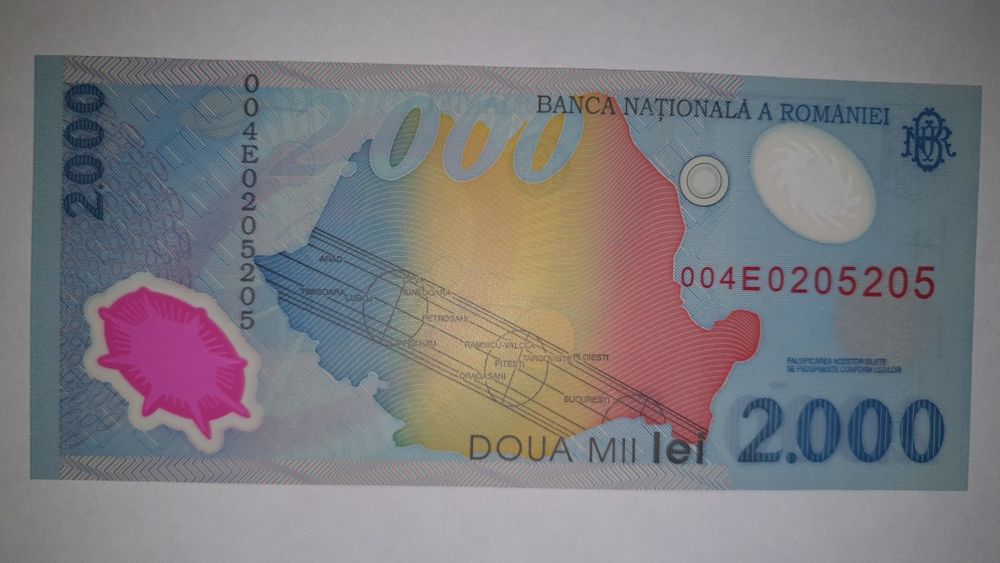 Bancnota 2000 lei eclipsa