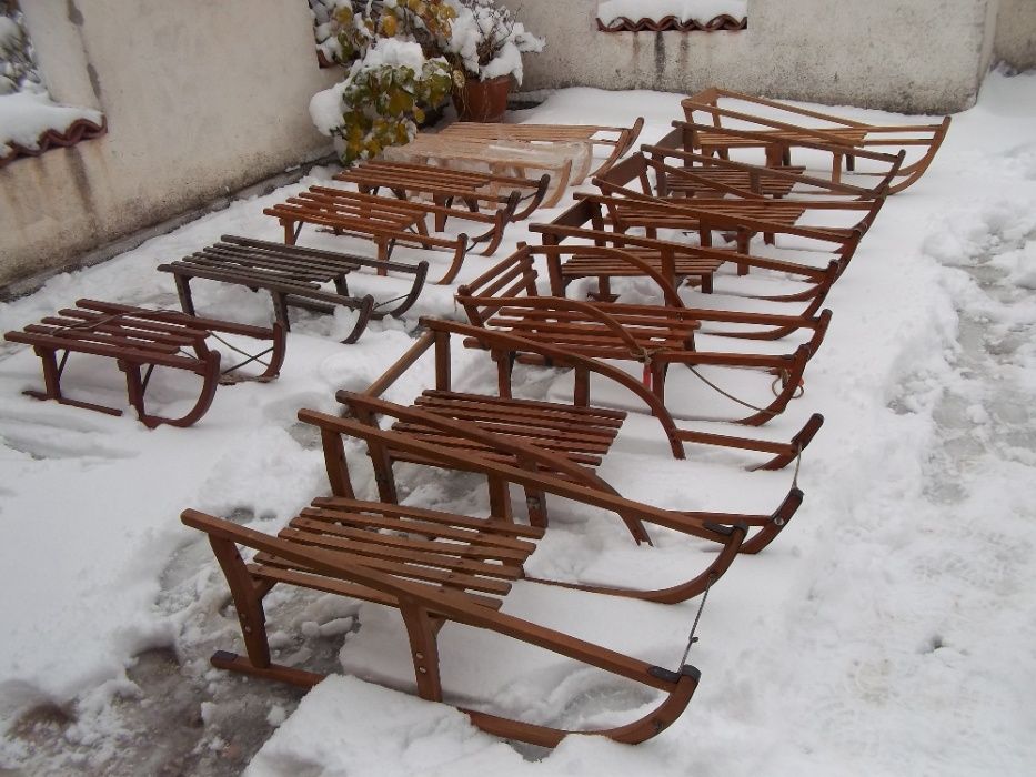 Дървена шейна шейни ретро