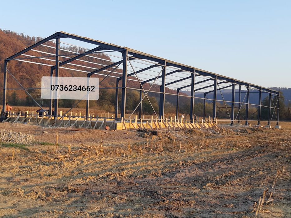 Vand hala pe structura metalica 15x24x5 invelita cu panouri sandwich