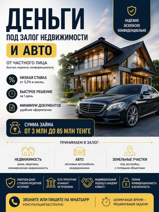 Деньги в долг под залог недвижимости