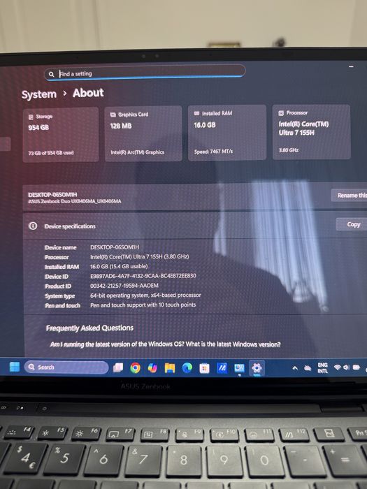 Vand Laptop ASUS Zenbook Duo ux8406ma