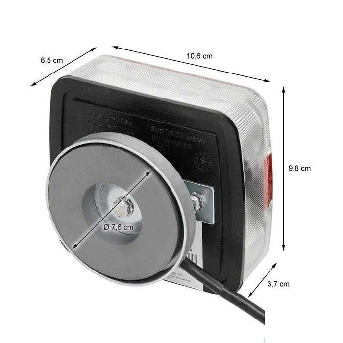 2бр. ЛЕД LED стоп стопове с магнит и 7м. кабел за ремаркета , 12волта