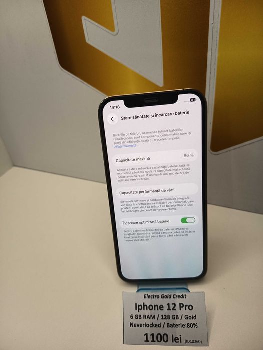 Iphone 12 Pro 128GB Gold/Neverlocked/Baterie:80% ID10260
