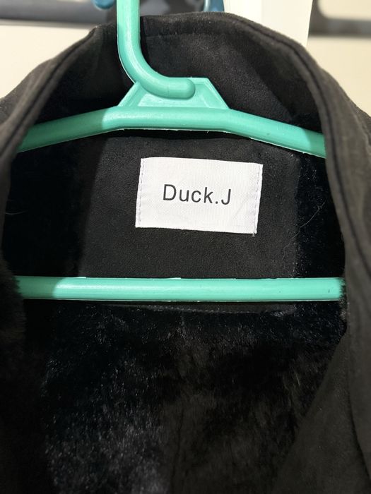 Дублёнка чёрная замшевая