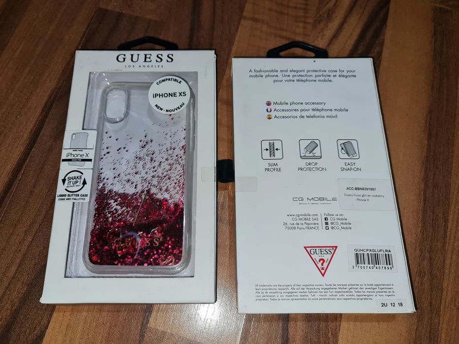 Husa originala Guess Liquid Glitter Case Apple iPhone X iPhone Xs