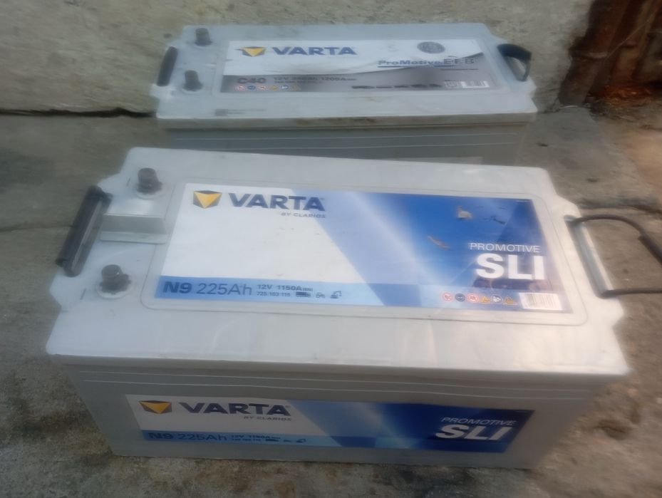 Baterii Varta 225 amperi 2025 Camion Panouri Solare Rulote Bărci etc