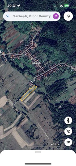 Vând teren construcție casă, sat Sârbești, jud. Bihor, 20 euro m2 - Mai multe