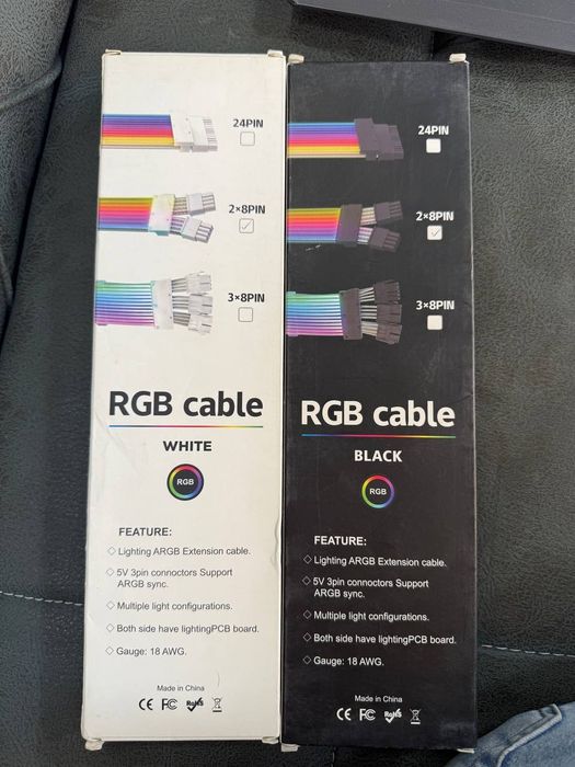 RGB кабели-удлинители питания для ПК (24 pin / 8 pin / 6+2 pin
