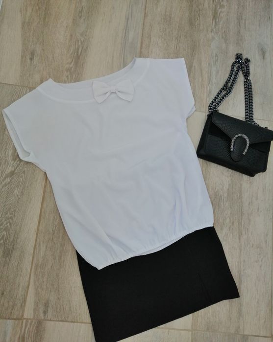 Cămașă dama albă fundă