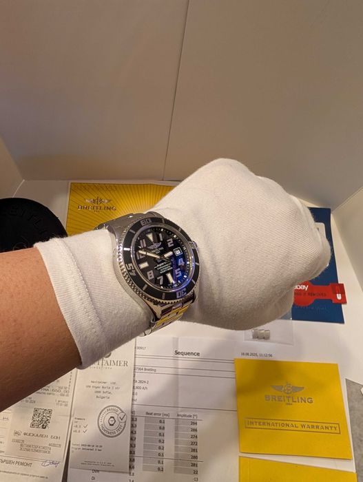 Промо! Breitling SuperOcean 42mm A17364 Black diver часовник