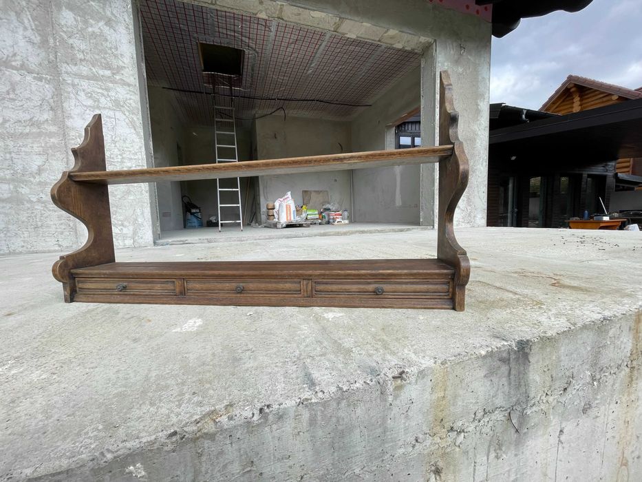 Polita blidar cu sertare model rustic recomandata pentru zona gratar