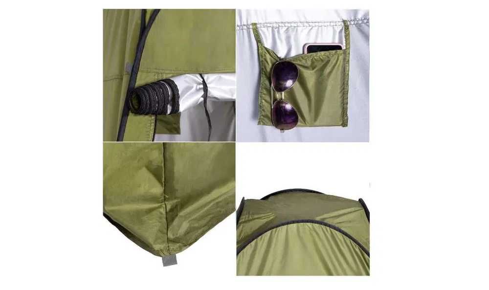 Cort camping pentru dus, toaleta Zola, verde - 120x120x190cm