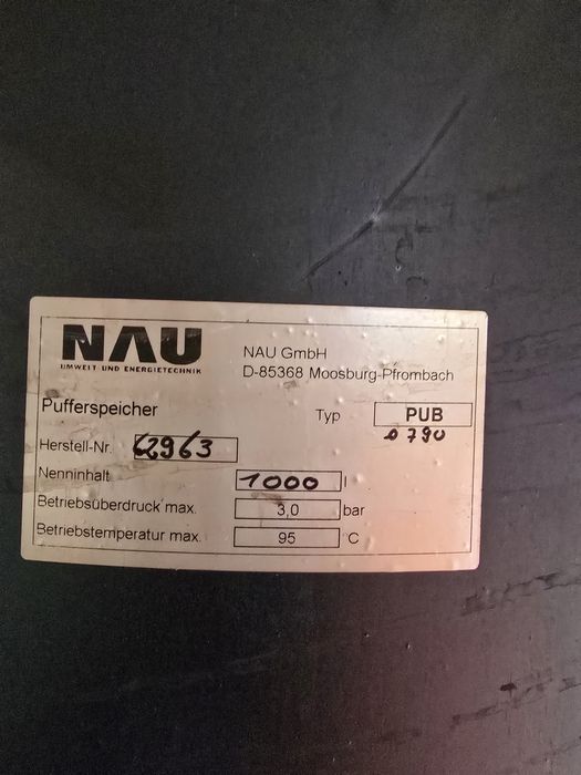 Pufer 1000l cu izolație