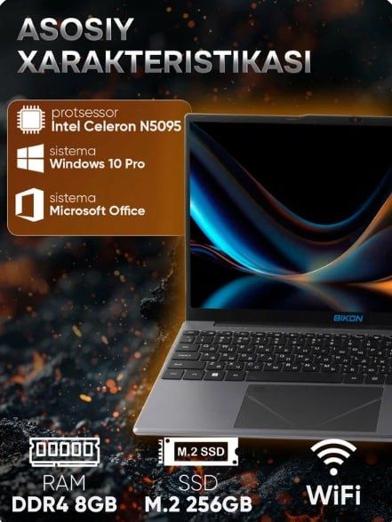 Windows o'rnatilgan tayyor noutbuk N5095 1 oy ishlatilgan