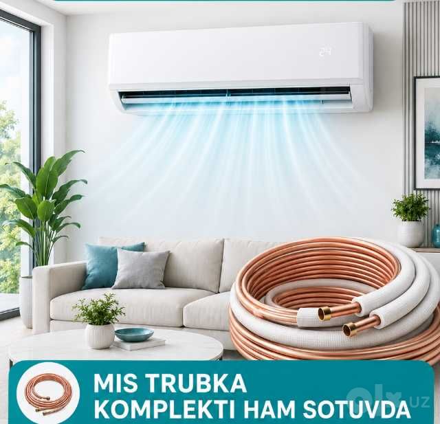 Konditsioner uchun mis trubka metrajda sotiladi