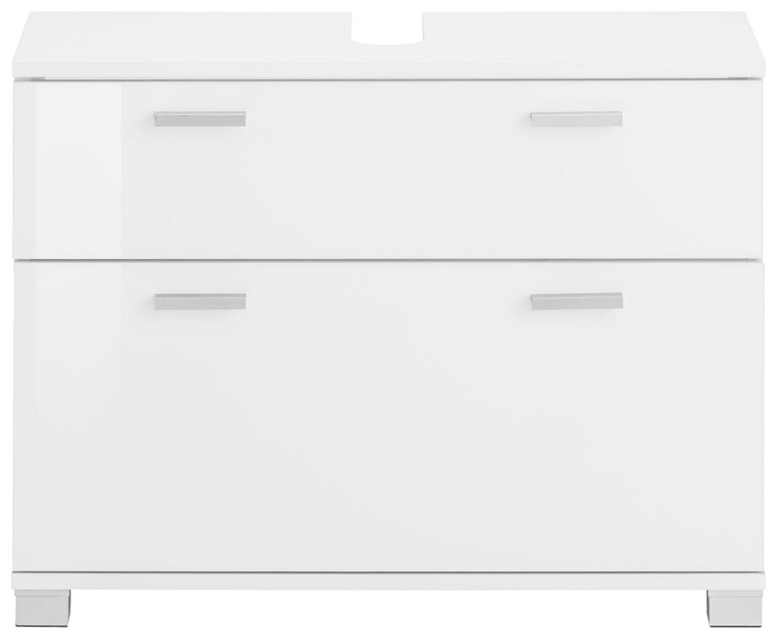 Comoda de baie pentru chiuveta Rowan, fronturi lucioase, 70 cm