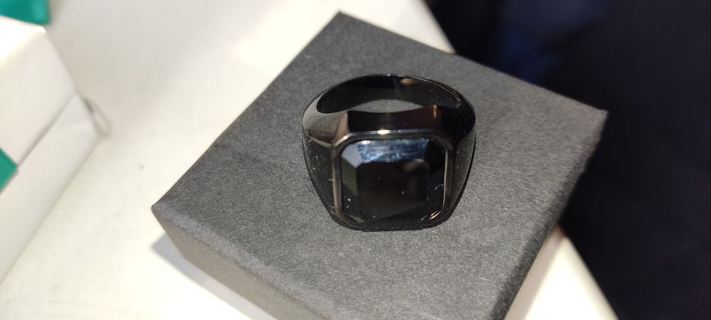 Перстень титан агат