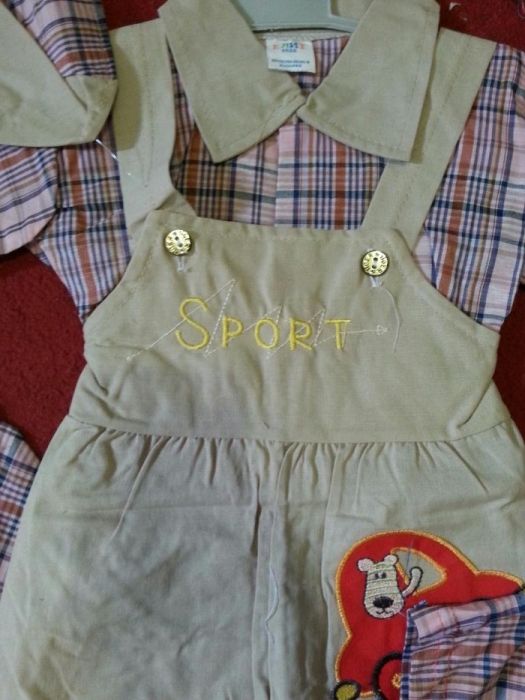 Costume salopete noi 3 piese camasa sapca si salopeta