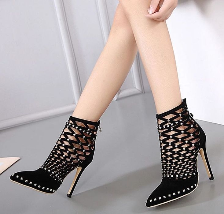 Botine Vară Negre din Plasă