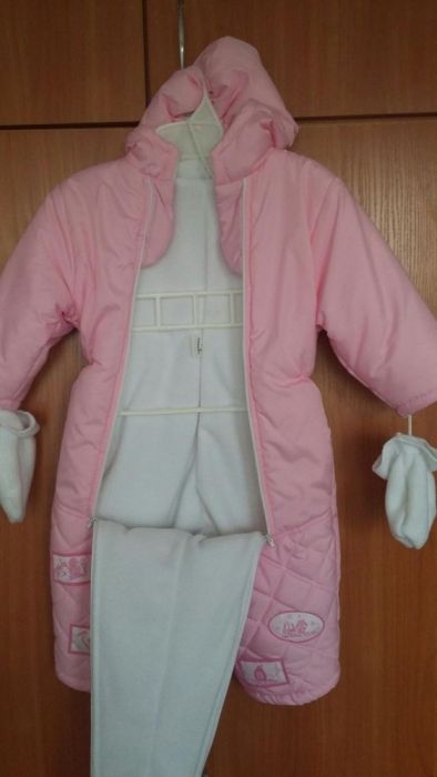 Чисто Нов розов ескимос за момиче 80 см.