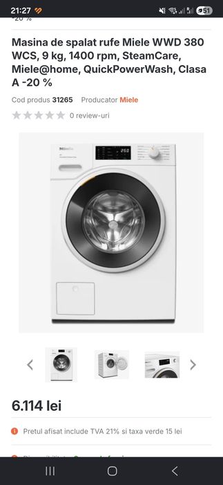 Miele wwd320 wcs