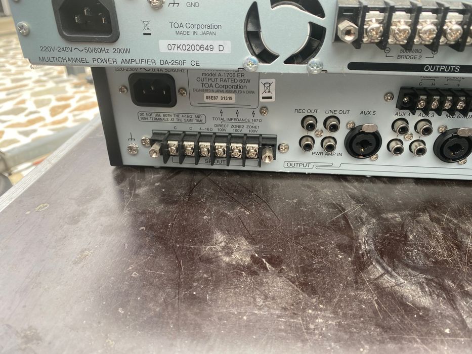 Vând amplificator toa a1706/da 250f unitate centrală ts770