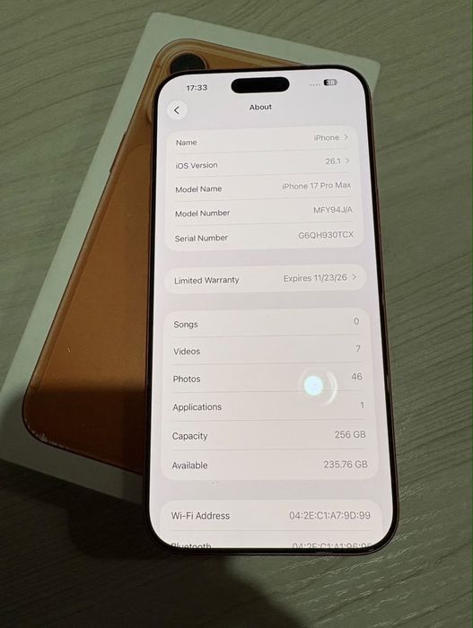 Iphone 17 pro max 256гб