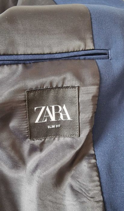Sacou ZARA slim fit bărbați mărimea 46 albastru navy elegant