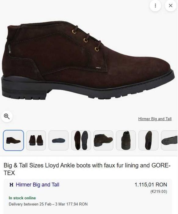 Ghete lace up 44 44.5 premium LLOYD piele naturala moale