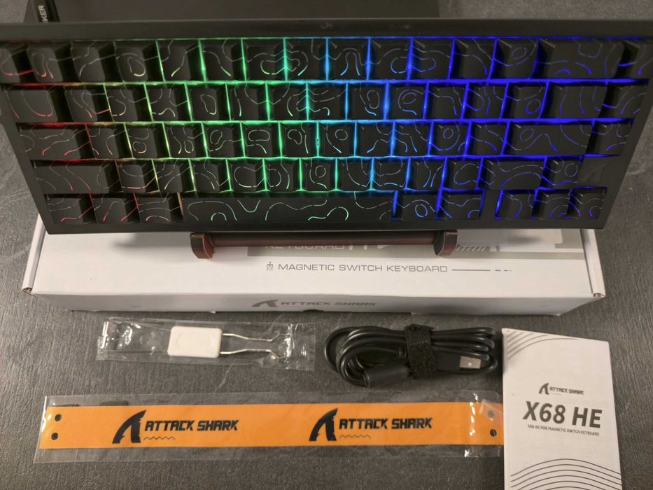 Attack Shark X68 HE Topography Black, Hall Effect Linear Rapid Trigger