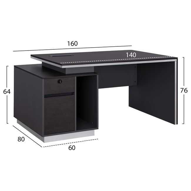 Бюро, HM2087L, Венге, Пдч, 160х80х76см.