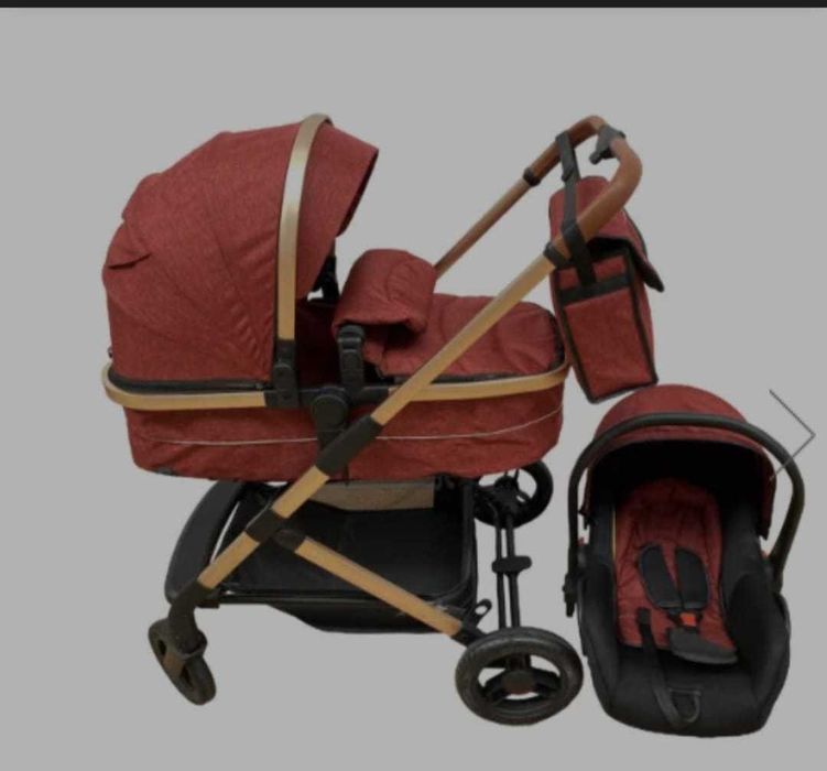 Carucior 3 in 1 impecabil, cu suspensie pe roti
