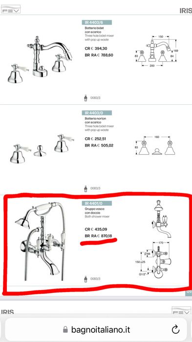 Baterie dus vintage RAME Italia noua sigilata