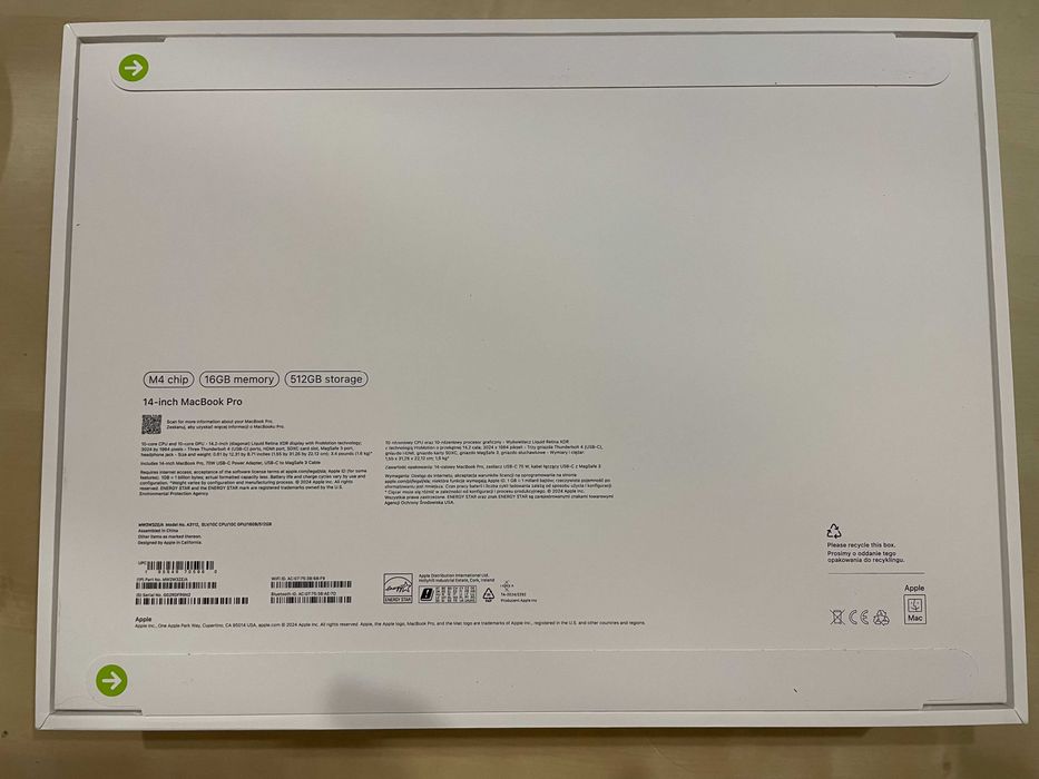 512GB НОВ! Apple Macbook Pro 14" M4 10C/10G 16RAM Гаранция!