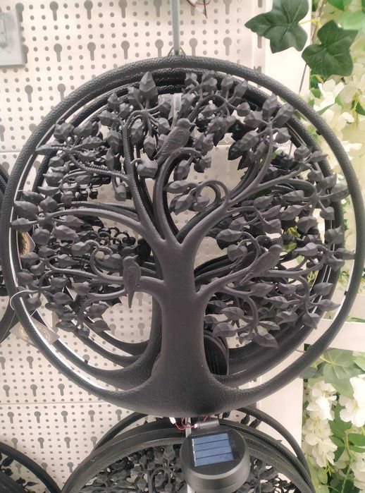 Соларно декоративно дърво Мавро с птици МЕТАЛ Ø40см