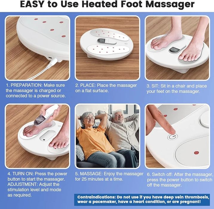 TENS ЕМS масажор за крака с дистанционно и отопление