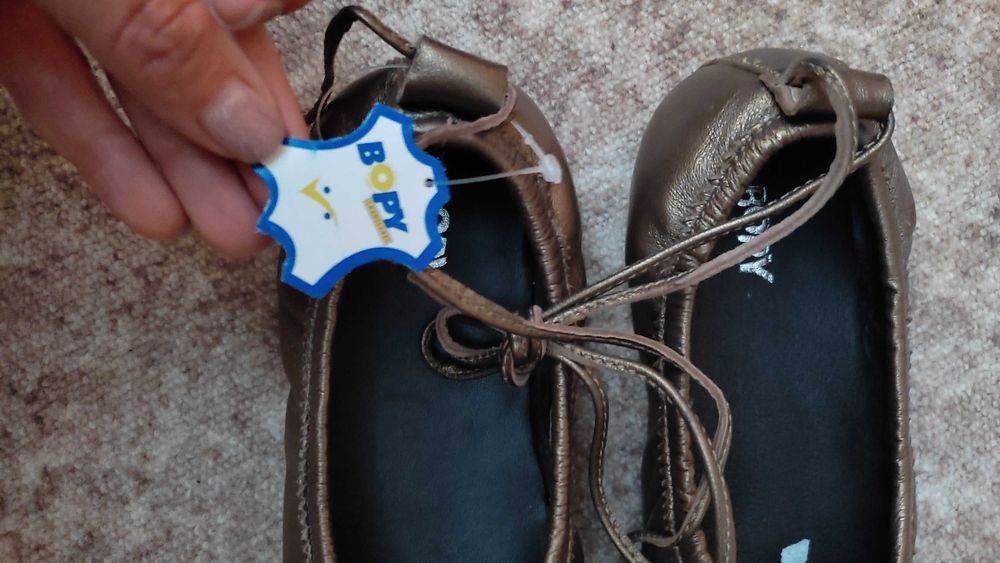 Балеринки за момиче, 37 номер. Естествена кожа.